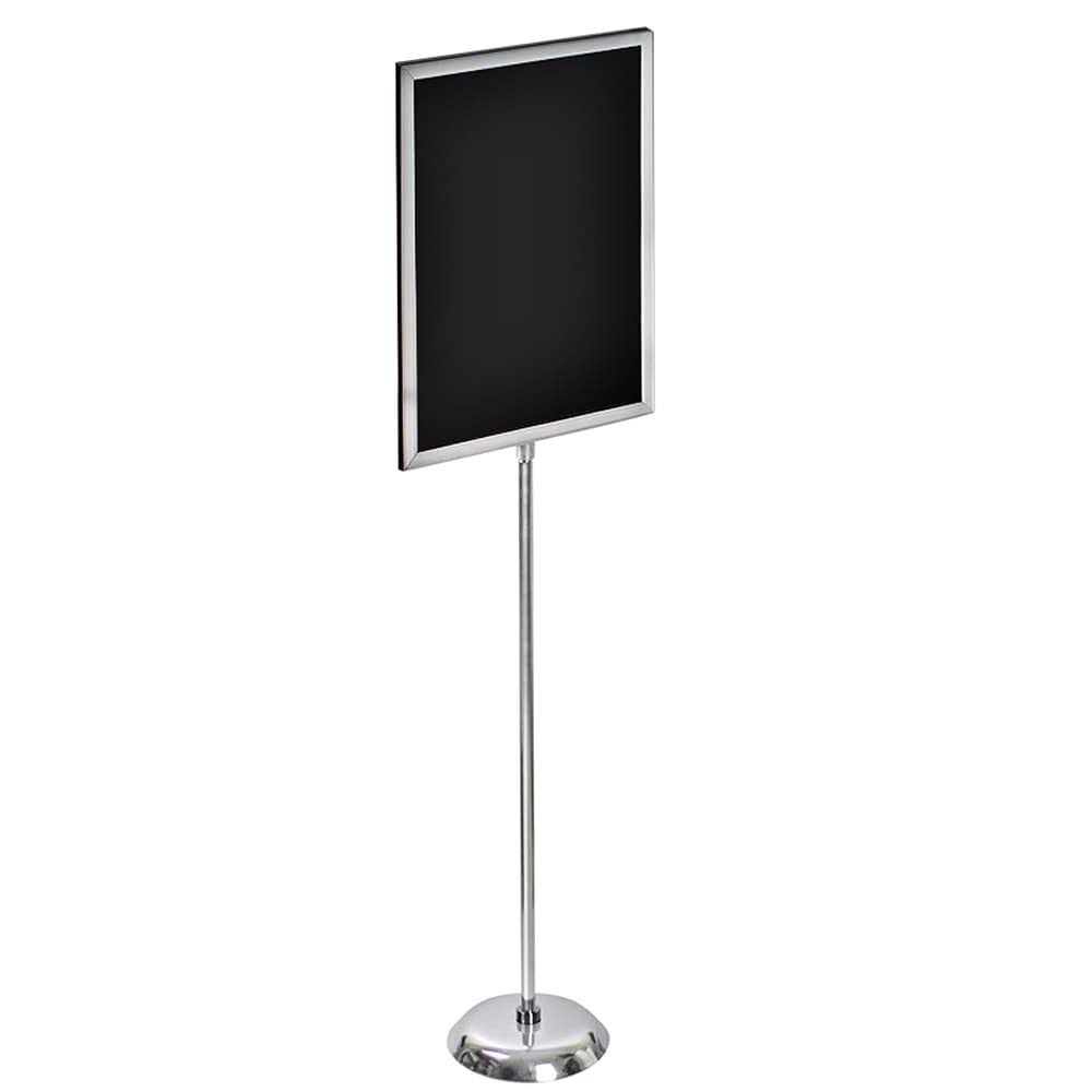 2 Sided Slide in Frame Sign Holder with Metal Pedestal Stand 24in. x 18in. Silver H389