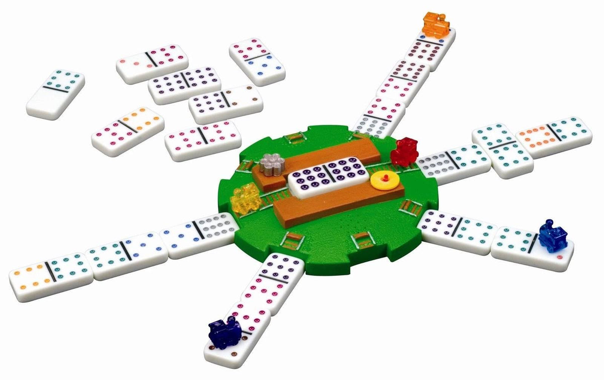 Multicolor Mexican Train Game Dominoes Q9945