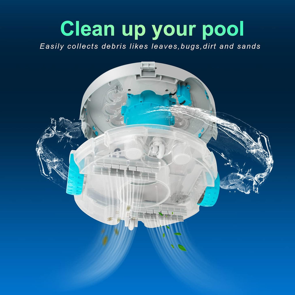Cordless Automatic Pool Cleaner with Rechargeable Battery, IPX8 Waterproof Pool Robot Y985