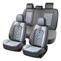 Gray Faux Leather Car Seat Covers Full Set 5 Seats Waterproof Universal Fit Y963