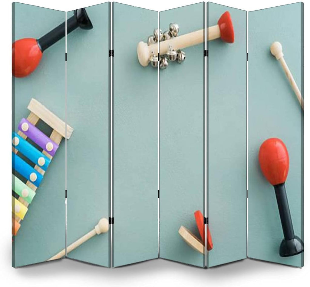 6 Panel Wood Folding Screen Room Divider P174