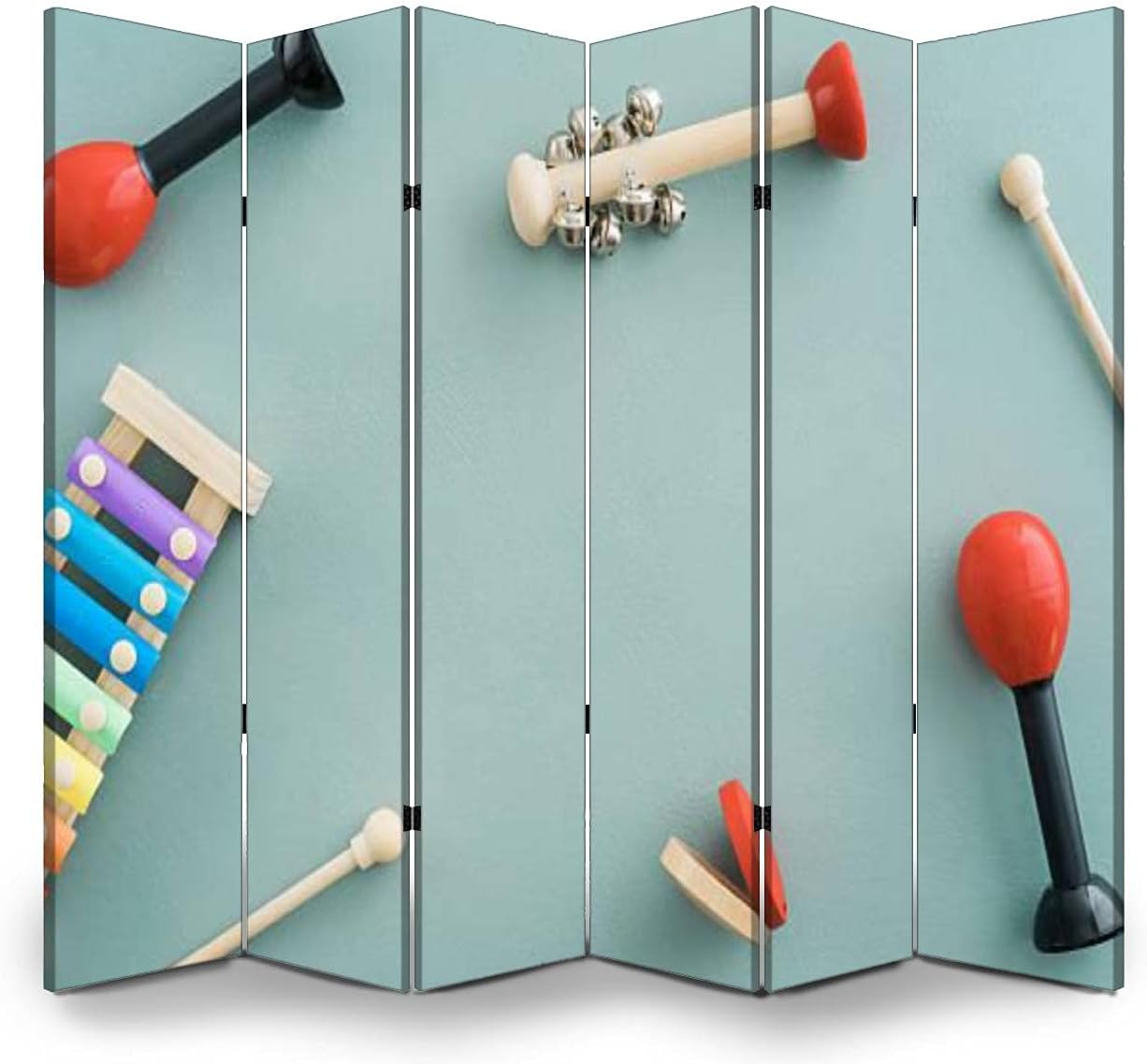 6 Panel Wood Folding Screen Room Divider P174