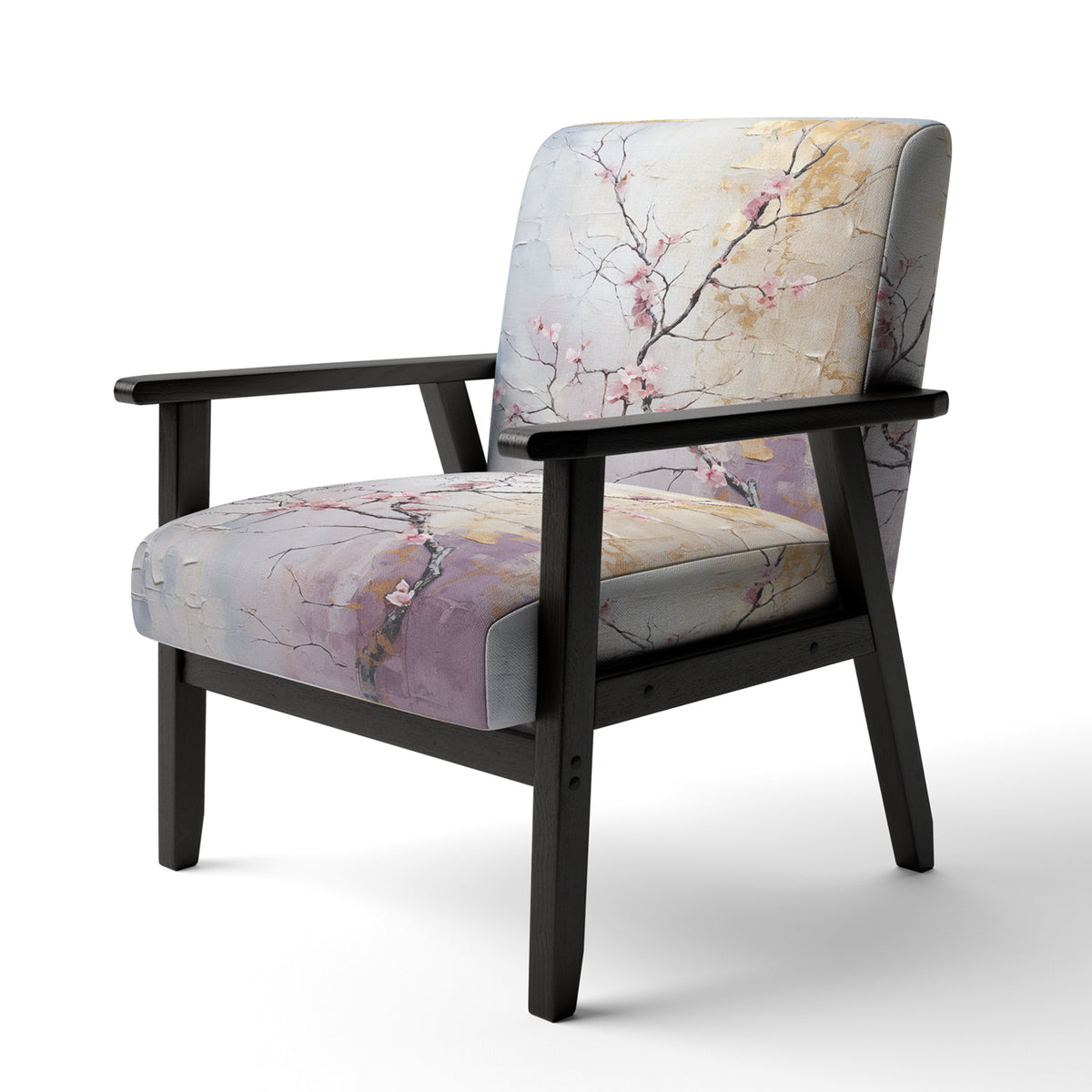 Upholstered Floral Accent Chair and Traditional Arm Chair S174