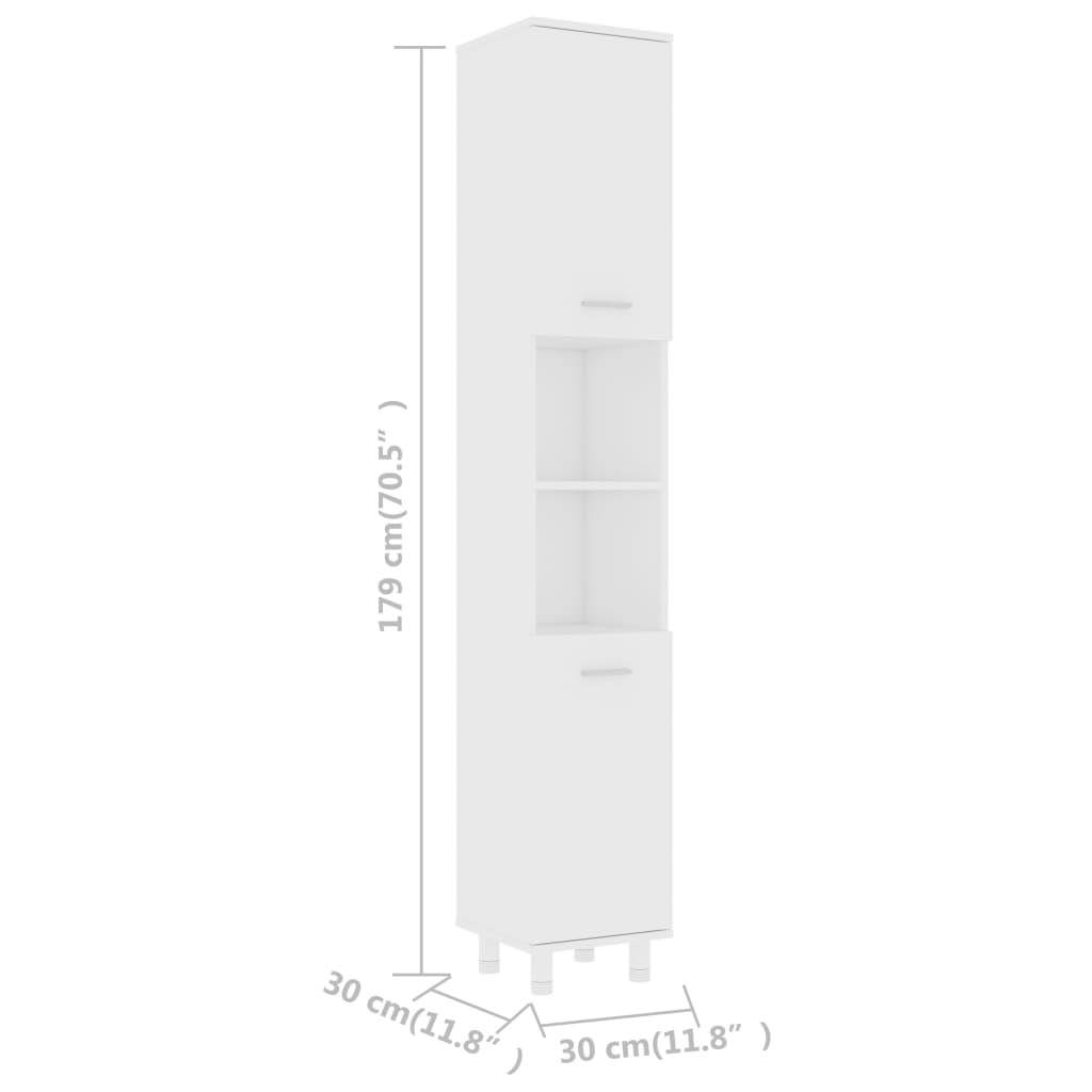 White and Sonoma Oak Bathroom Cabinet Chipboard I60201