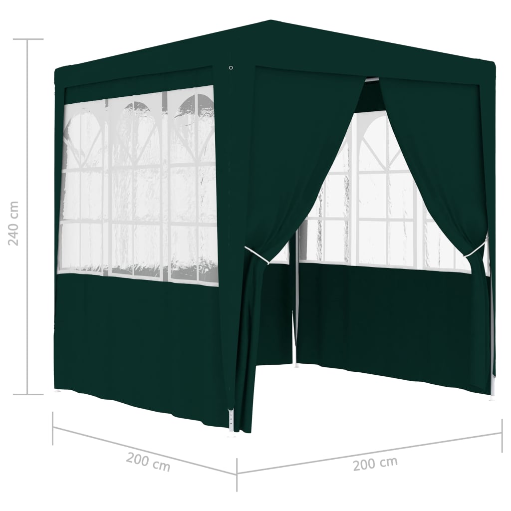 Party Tent with Side Walls 6.6'x6.6' Green Y90817