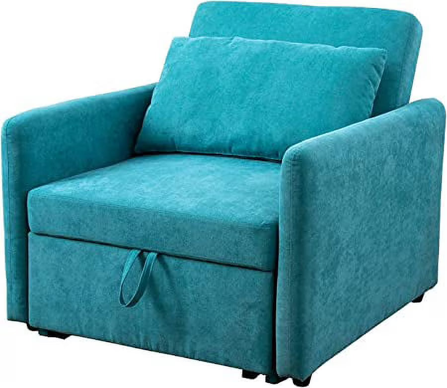 Green Flannelette Tufted Convertible Chair U874