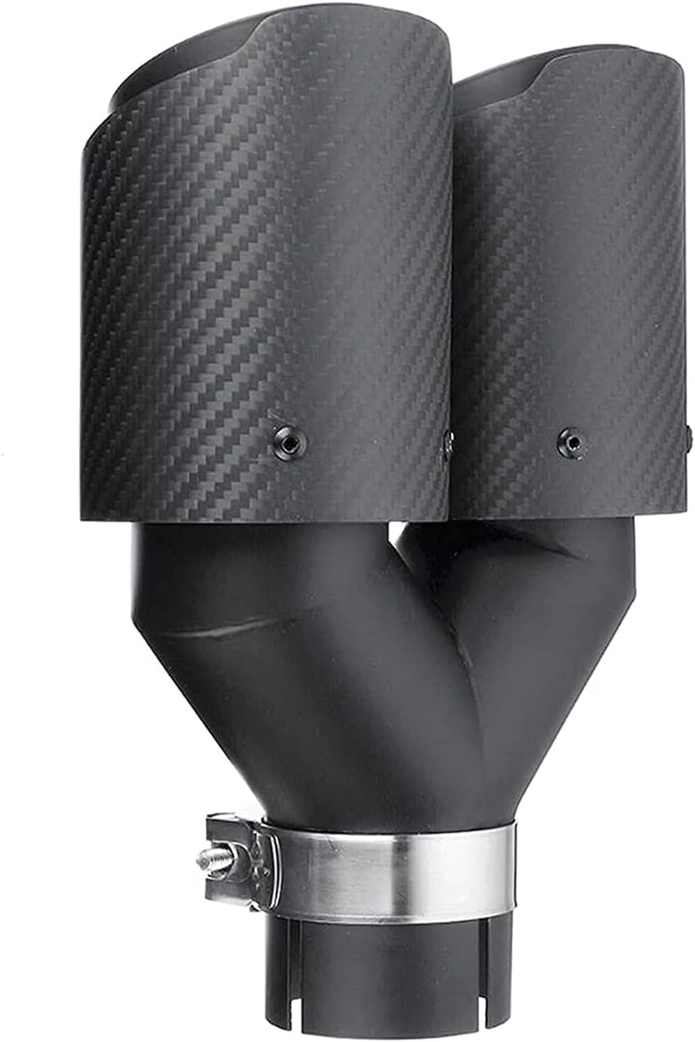 2.5 Inlet 63MM Double Exhaust Tip Carbon Car Tail Tip 3.5 Outlet Glossy Red and Black U755995