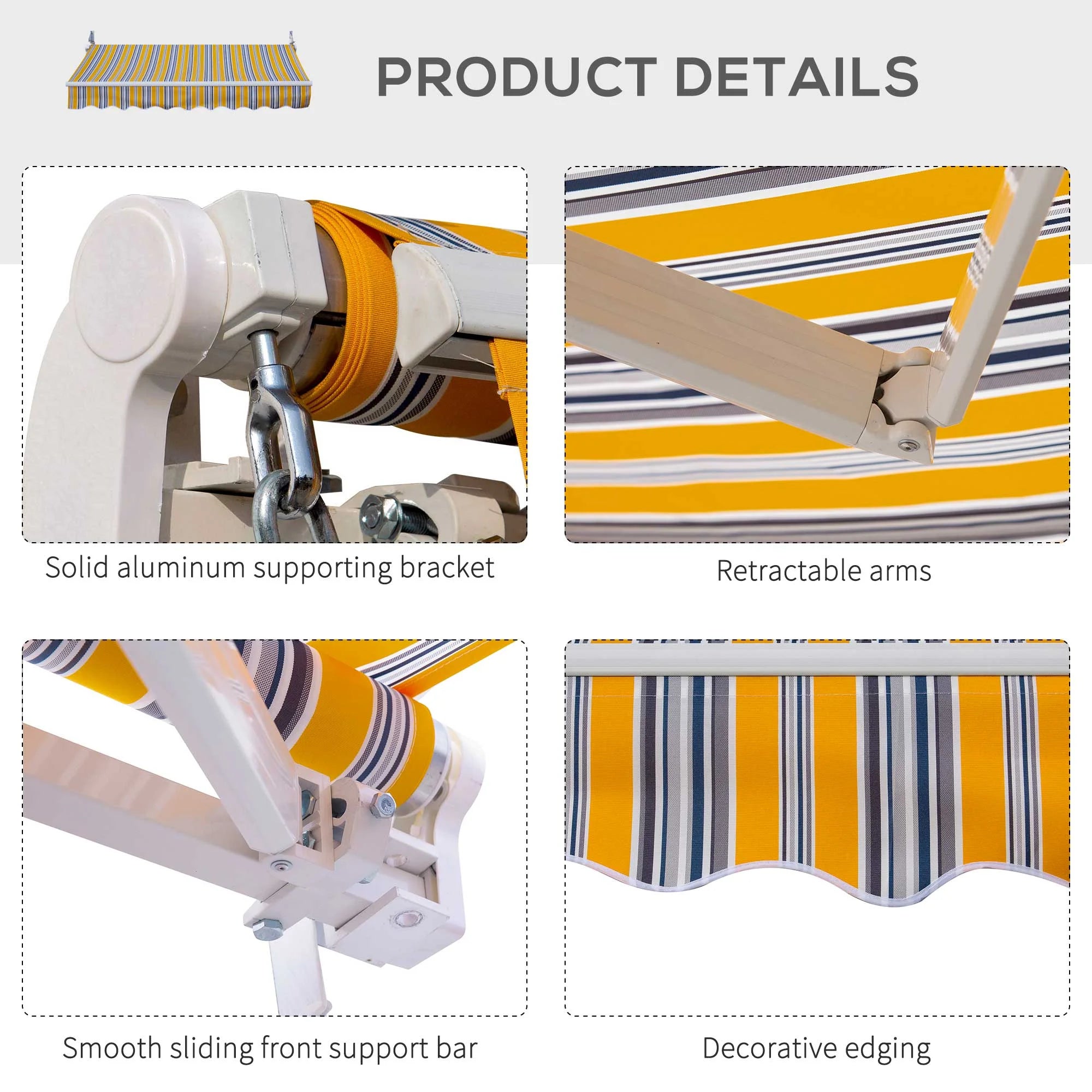 Retractable Patio Awning Sun Shade S593274