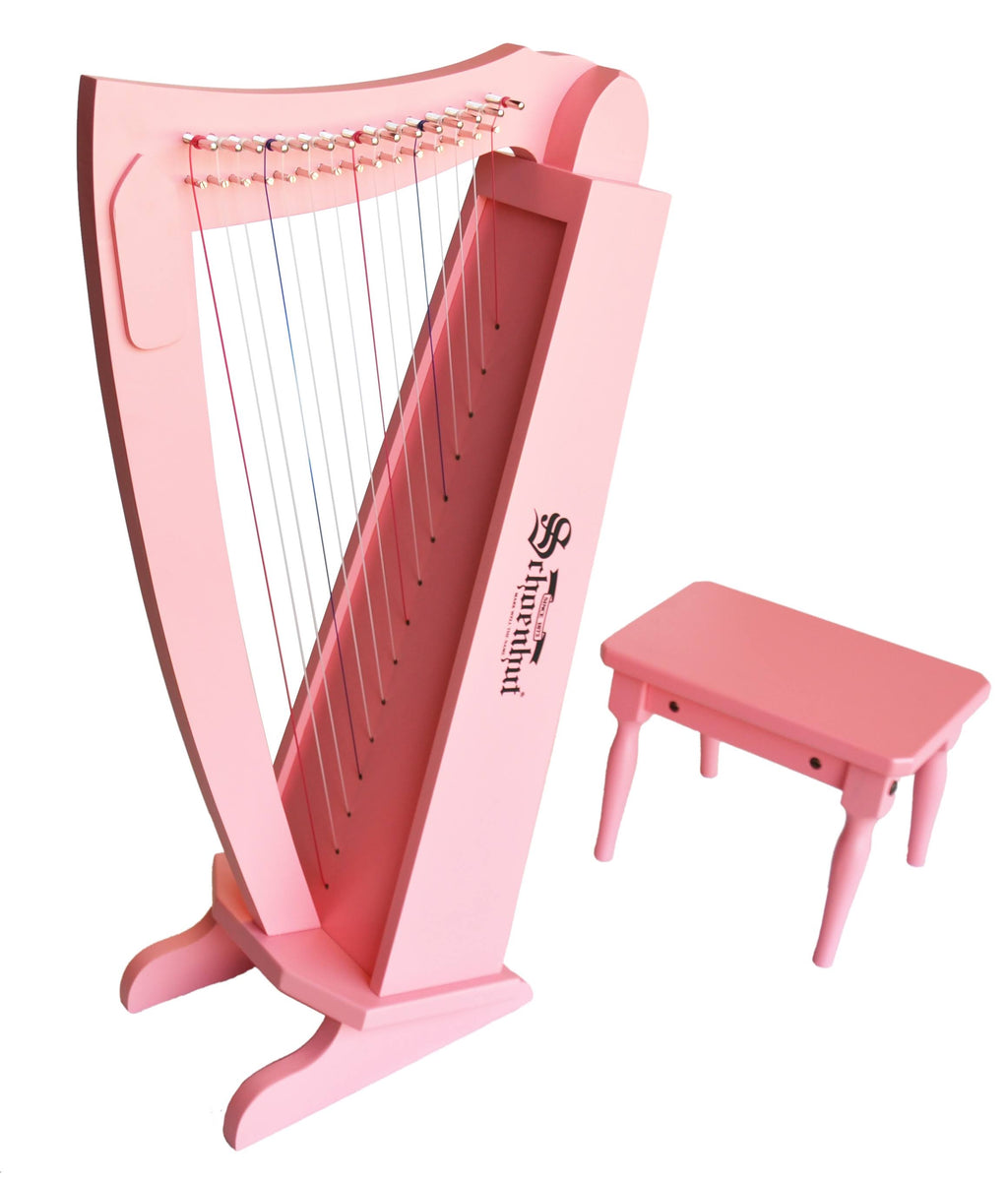 15 String Harp with Bench Pink W791605