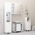 White and Sonoma Oak Bathroom Cabinet Chipboard I60201