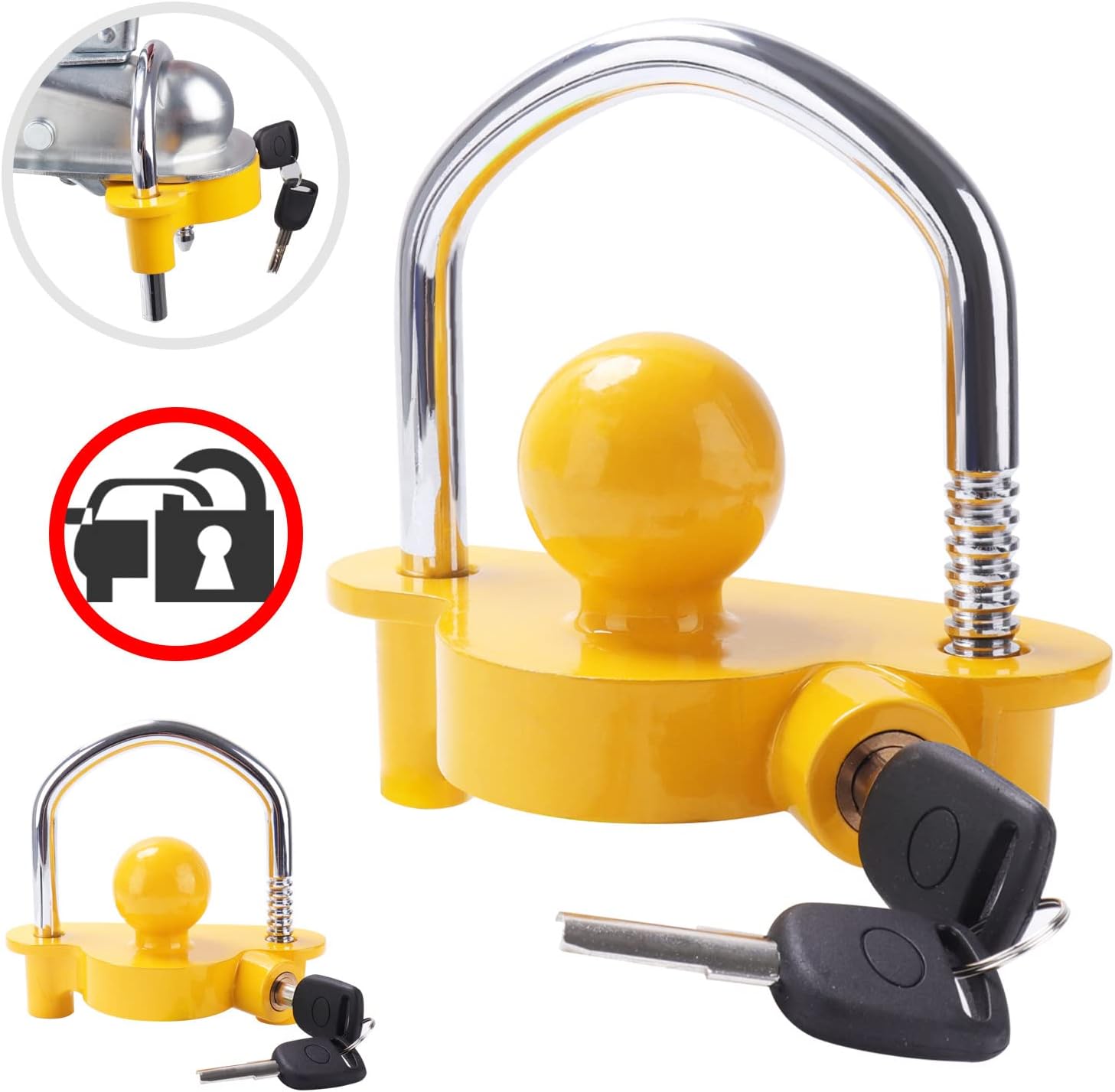 Heavy-Duty Trailer Hitch Lock Set, 2 Packs, 4 Alike Keys I2954