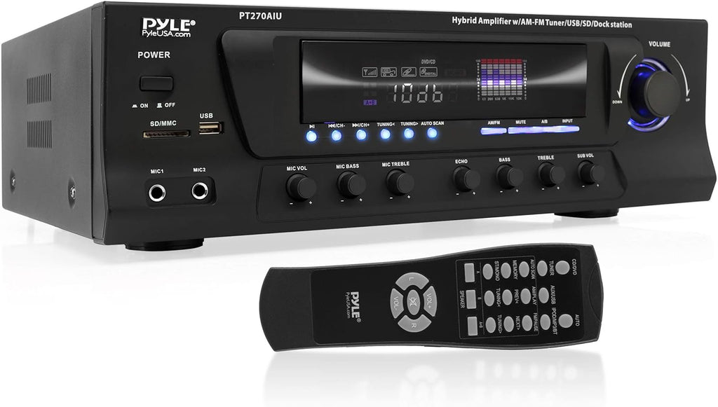 300W Digital Stereo Receiver System with AM/FM Tuner, USB/SD MP3 Player, Subwoofer Control, A/B Speaker, iPod/MP3 Input, Karaoke, Cable & Remote Sensor I78399