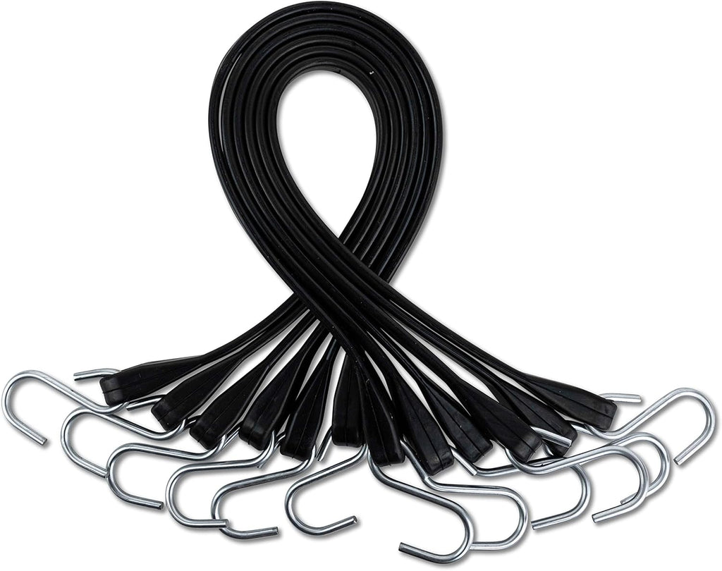 30 Pack Rubber Bungee Cords 21 Long EPDM with Crimped Hooks R573090