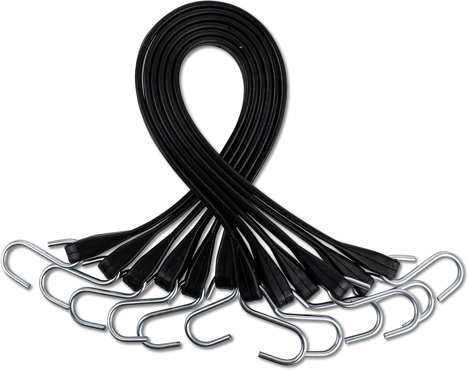 30 Pack Rubber Bungee Cords 21 Long EPDM with Crimped Hooks R573090