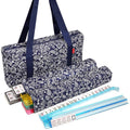 American mAh Jongg Set with White Tiles and Blue Paisley Soft Bag P723845