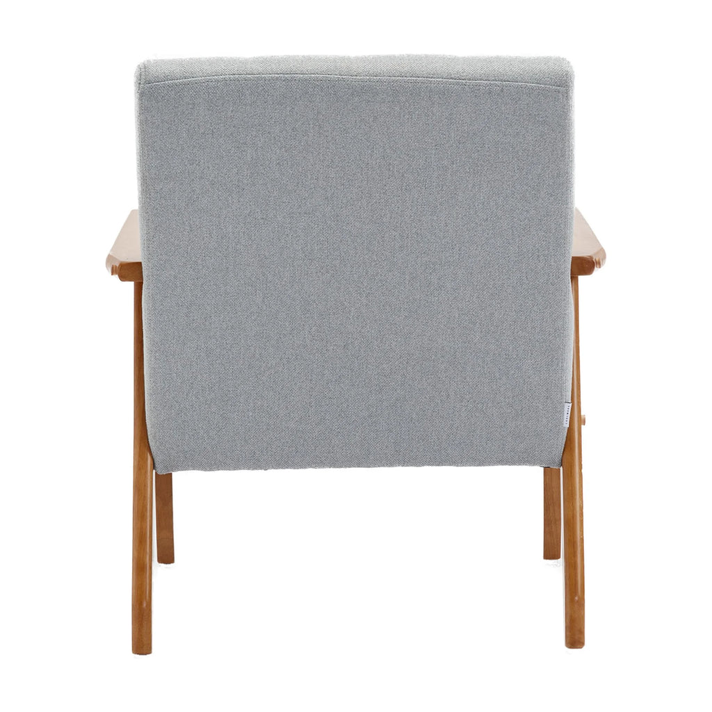 Accent Chairs Set of 2 with Side Table, Wood and Fabric Armchairs Y415360