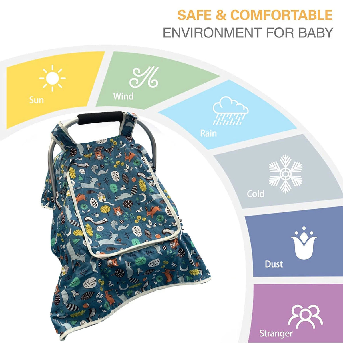 Infant Carseat Canopy Cover, Pure Cotton Q915