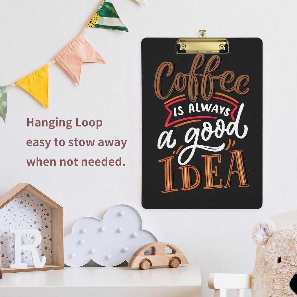 Acrylic Clipboard with Gold Clip, A4 Letter Size, 12.5 x 9 Inches S832373