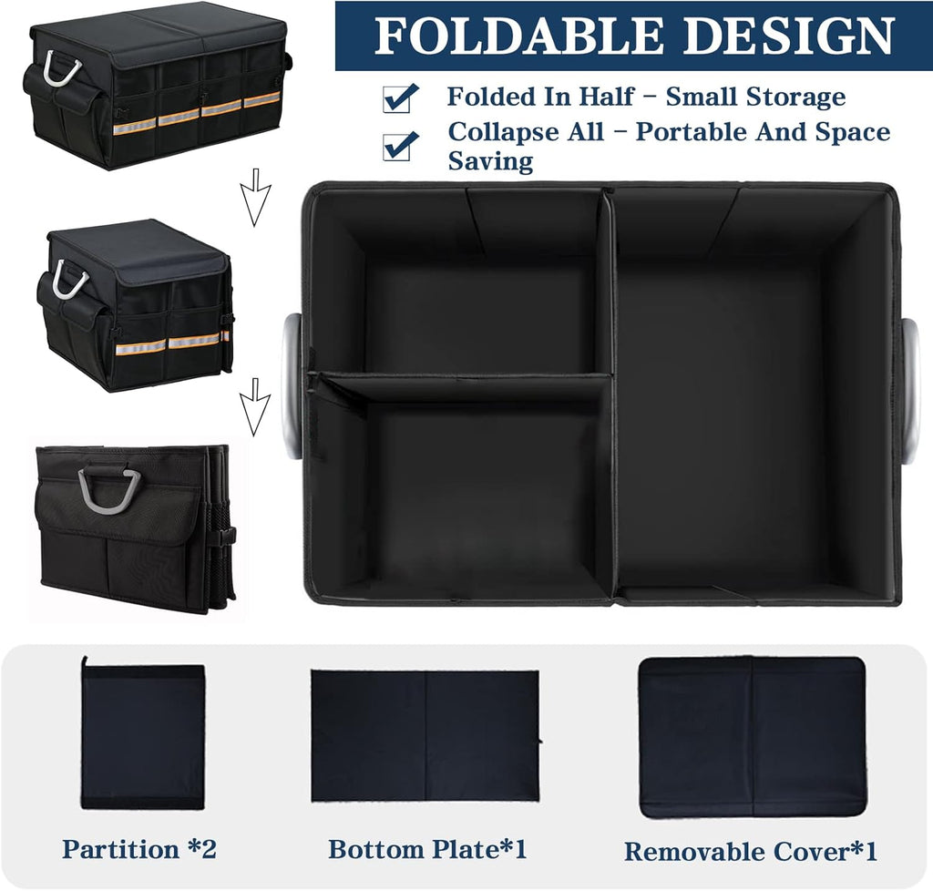 Black Pack of 2 Collapsible Car Trunk Organizer V914521