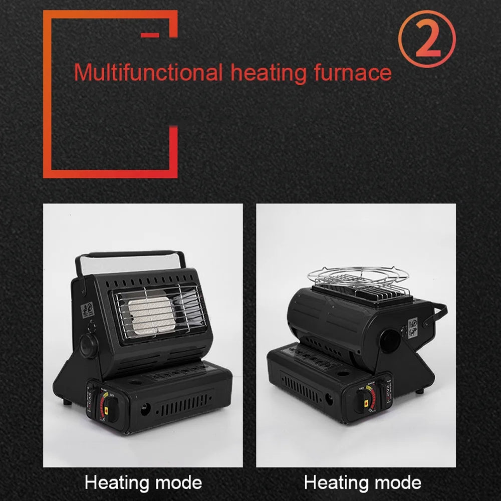 1300W Ceramic Gas Outdoor Camping Black B7121