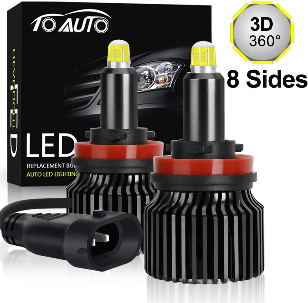 H11 H8 LED Headlight Bulbs, 6000K 12000LM, Pack of 2 N771