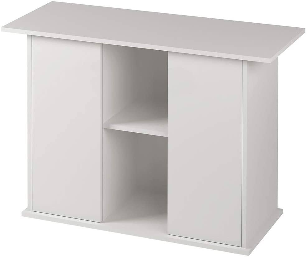 White Wood Support Stand for Aquarium with Doors and Shelf Z46651