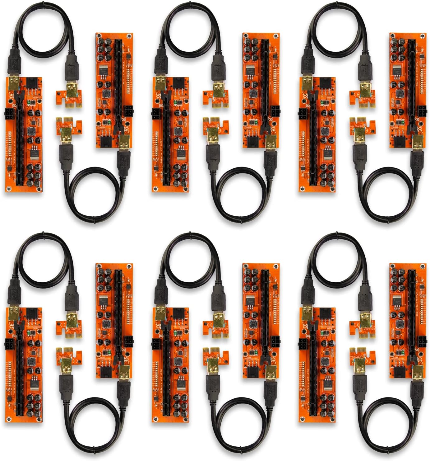 PCIE Riser 1x to 16x Graphic Extension 60cm USB 3.0 Cable Pack of 12 L826
