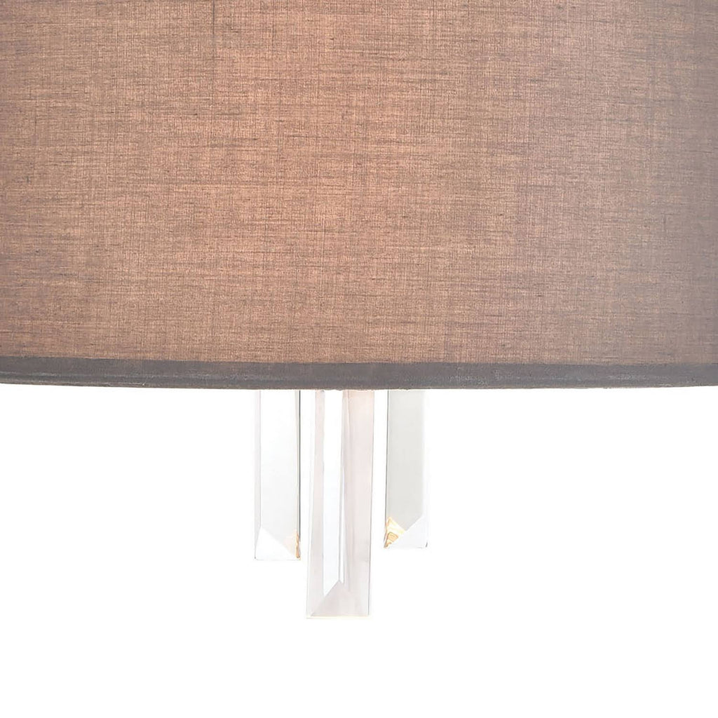 2-Light Sconce in Satin Nickel with Graphite Fabric H390