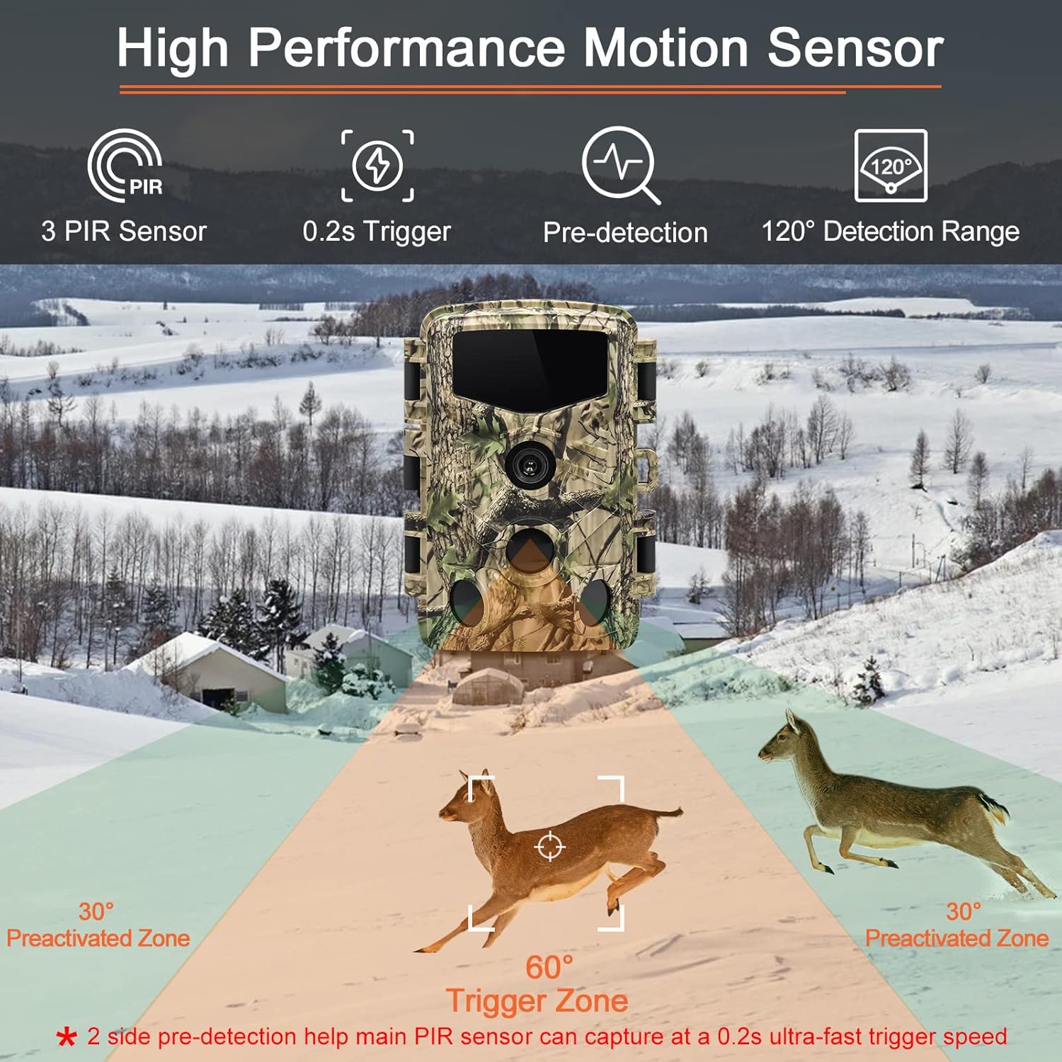 4K 32MP Trail Camera with Low Glow Night Vision N407974