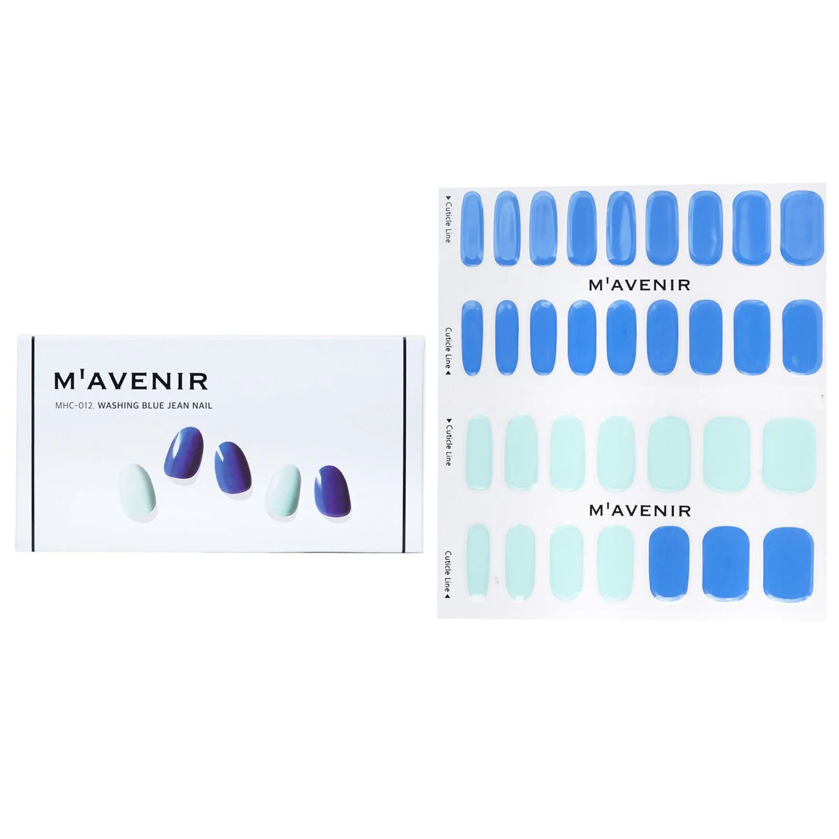 Blue Leaf Nail Sticker 32pcs Z709