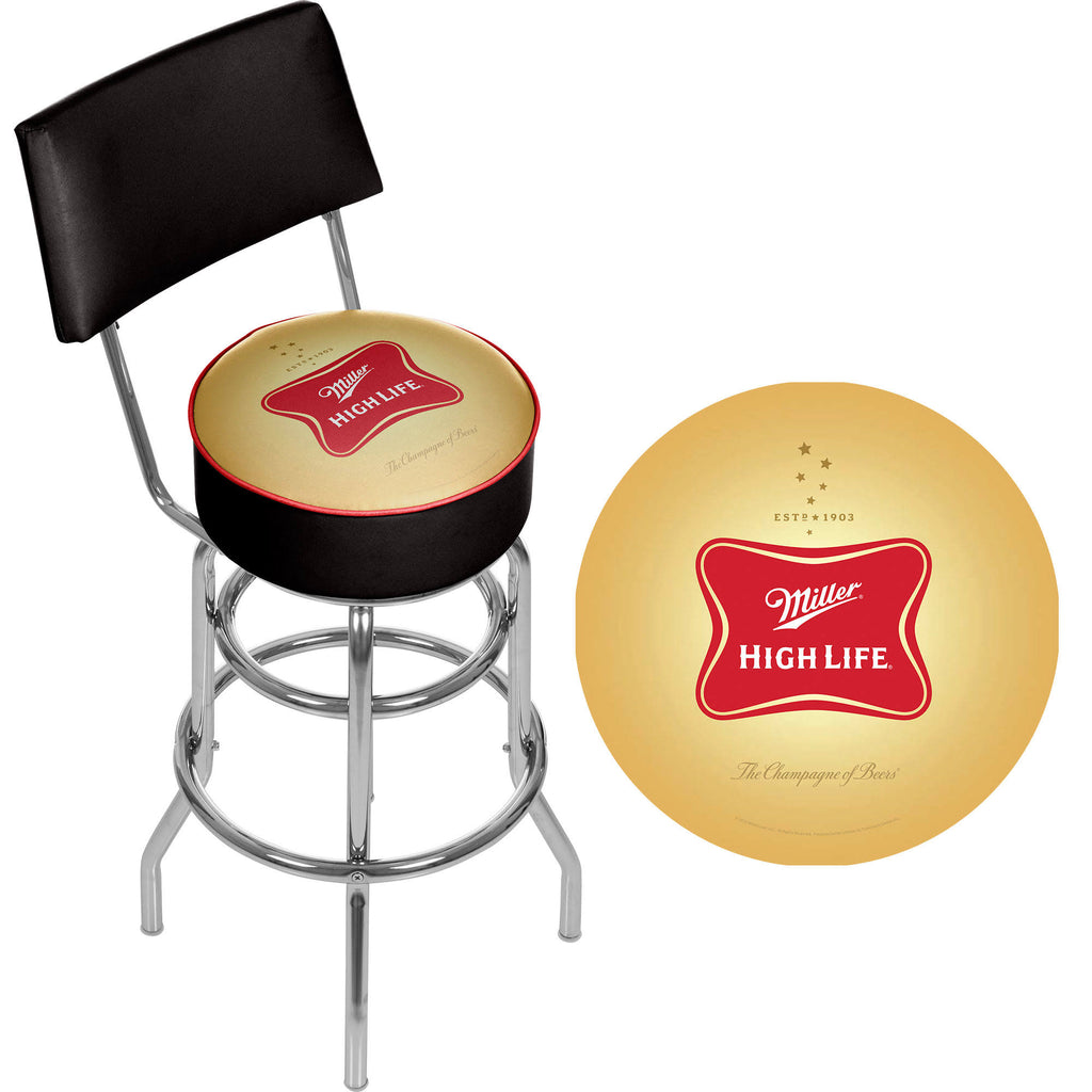 Padded Bar Stool with Back L10815