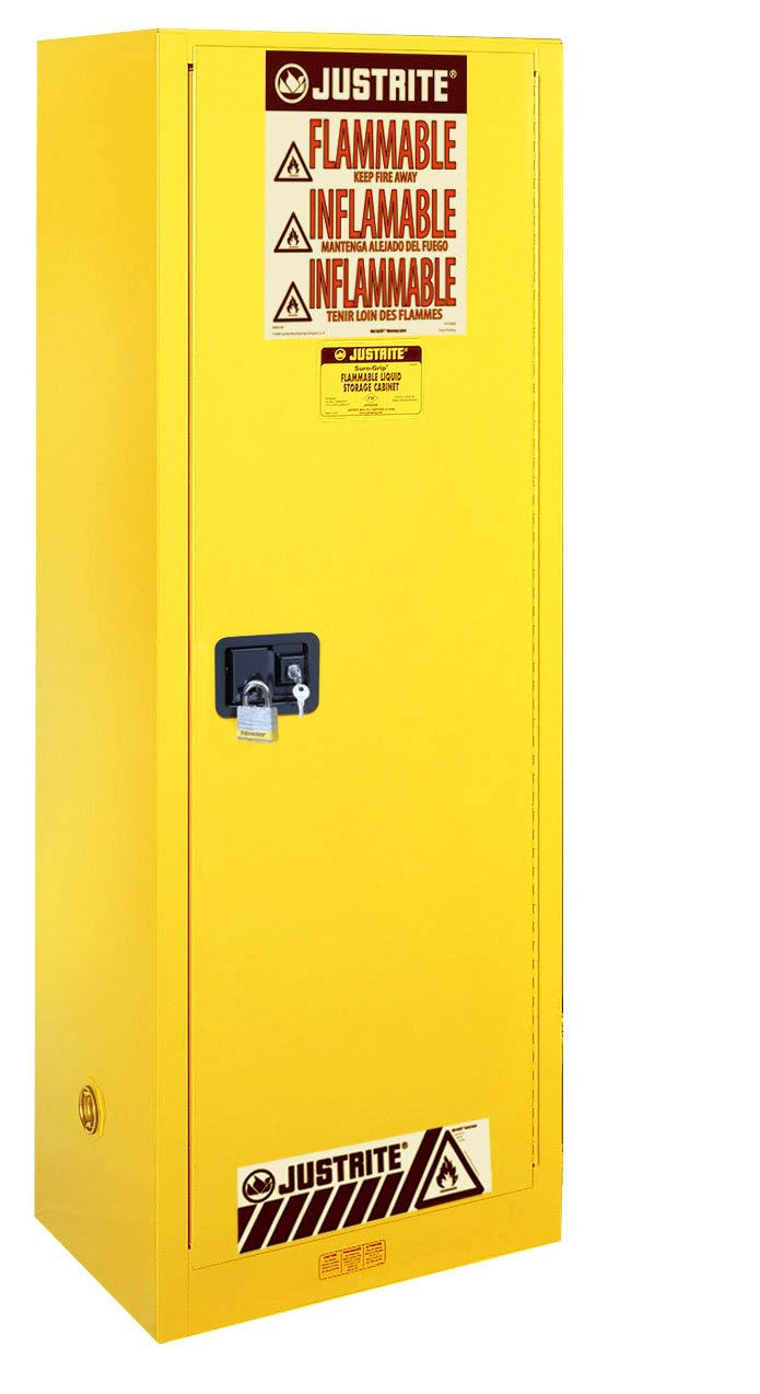 Yellow 18 Gauge CR Steel Flammable Safety Cabinet with 1 Manual-Close Door C80577