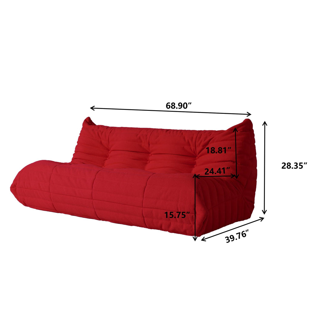 Red Teddy Fabric Sofa Set S1183
