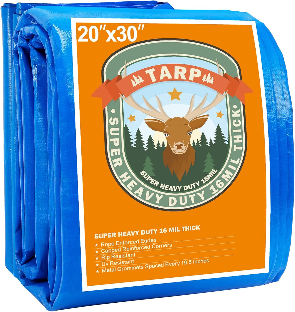 Blue Heavy Duty Waterproof 25x25 Tarpaulin with Metal Grommets D255787