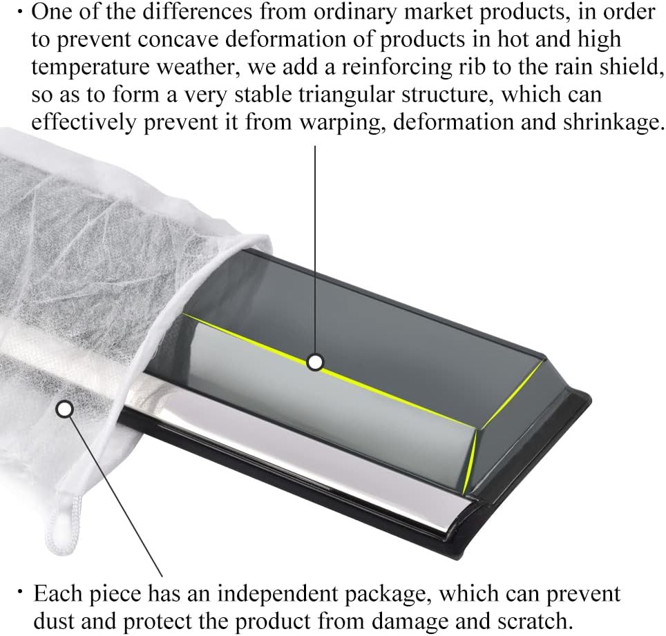 Tape on Vent Visor Rain Guard Window Wind Deflector Pack of 2 H102589