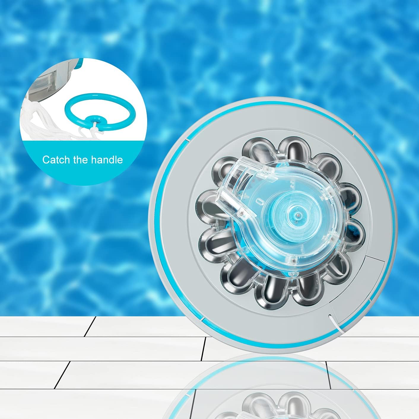 Cordless Automatic Pool Cleaner with Rechargeable Battery, IPX8 Waterproof Pool Robot Y985