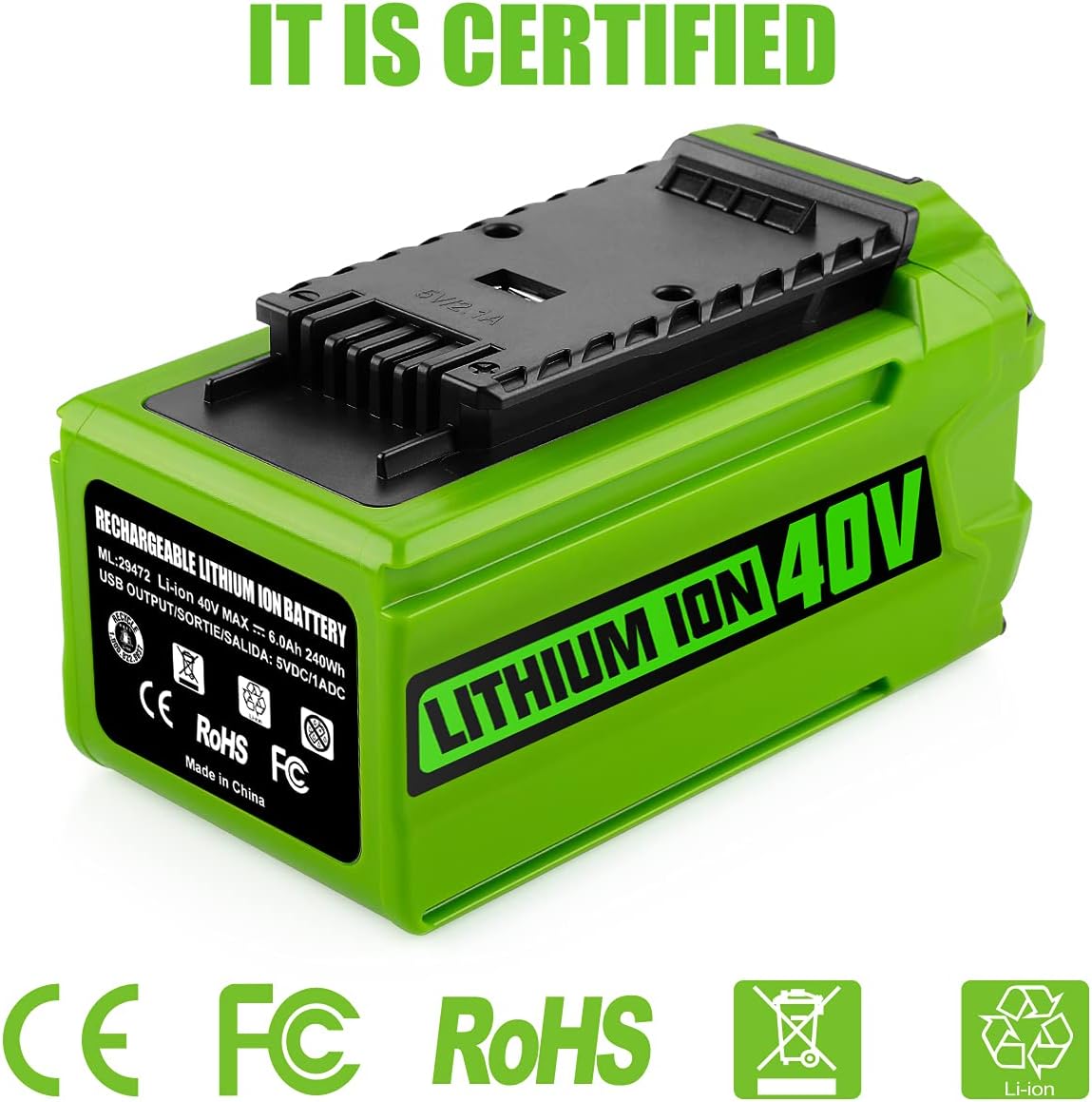 6000mAh 40V Lithium Battery with Charger T46063