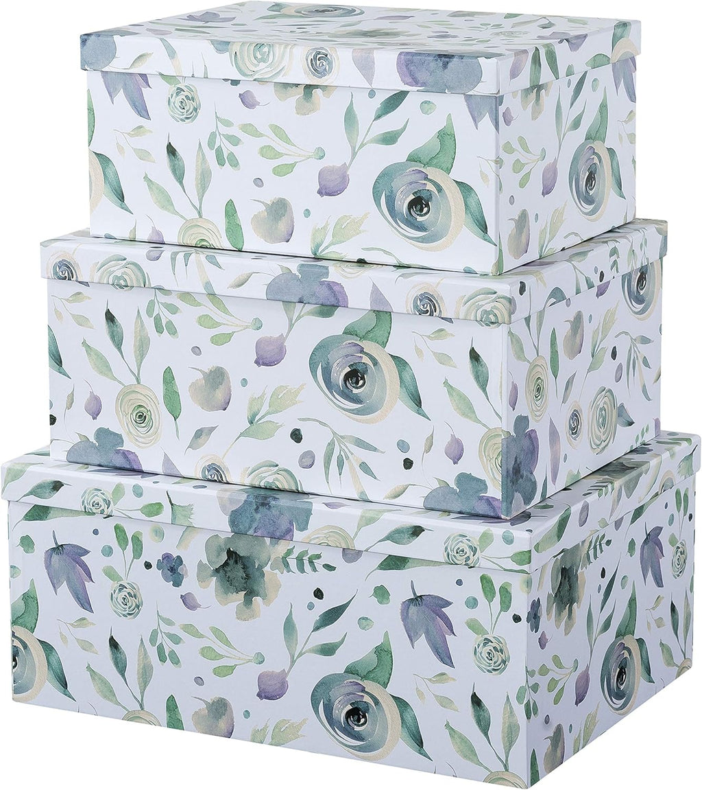 Autumn Wonders Set of 3 Botanical Paperboard Nesting Boxes Z717