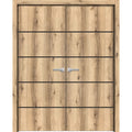 Solid French Double Doors 48 x 80 inches Oak with Frosted Glass Wood Solid Panel Frame Trims X306
