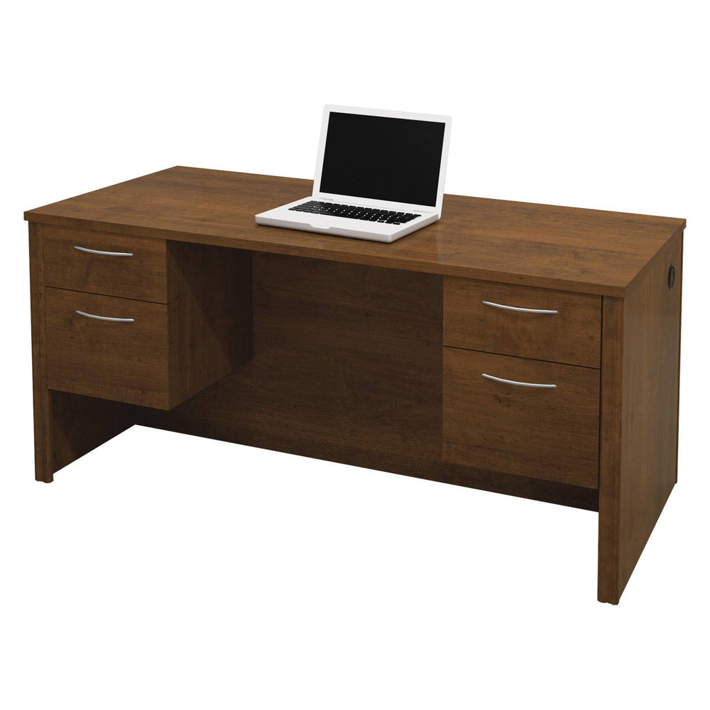 Tuscany Brown Executive Desk with Dual Half Peds K3356