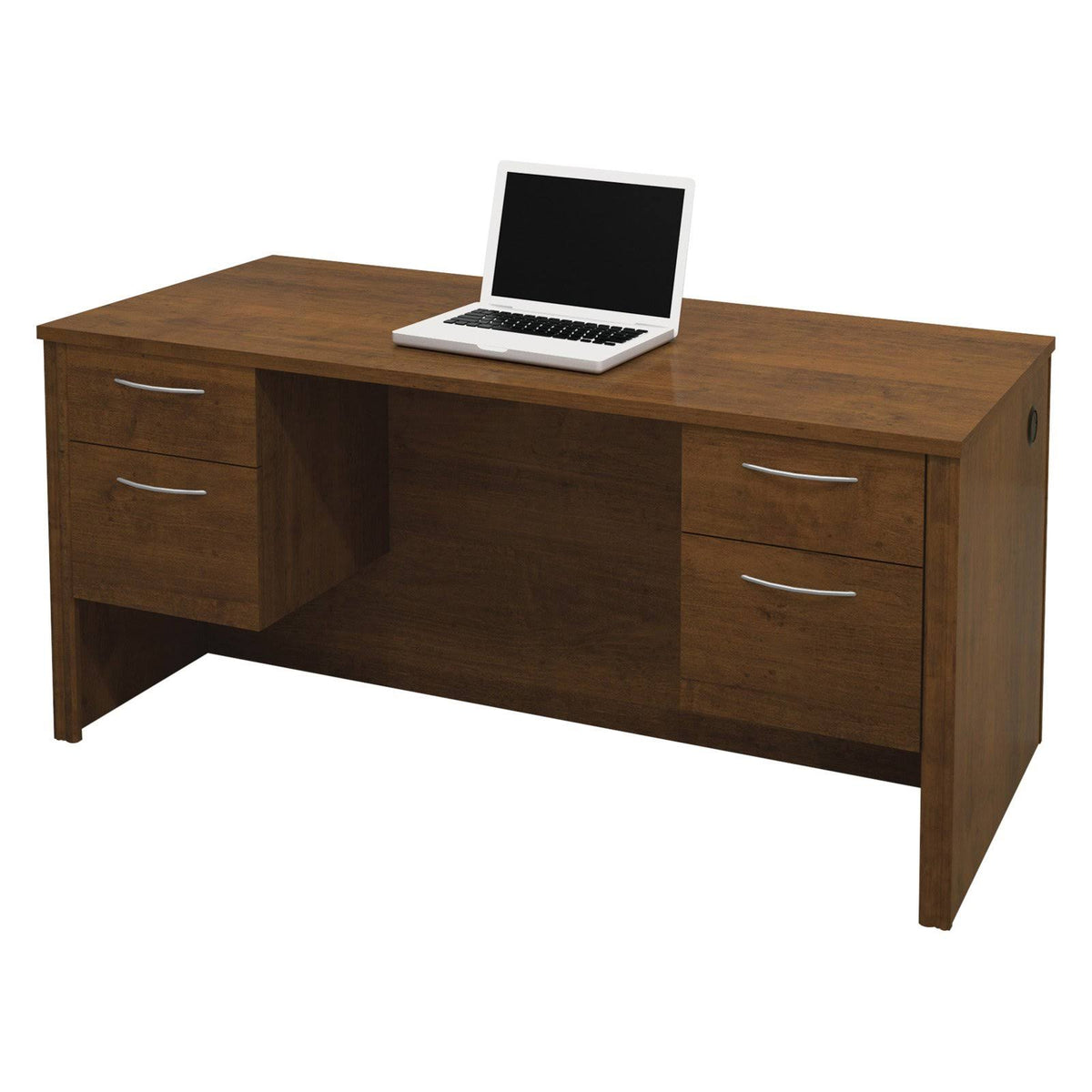 Tuscany Brown Executive Desk with Dual Half Peds K3356