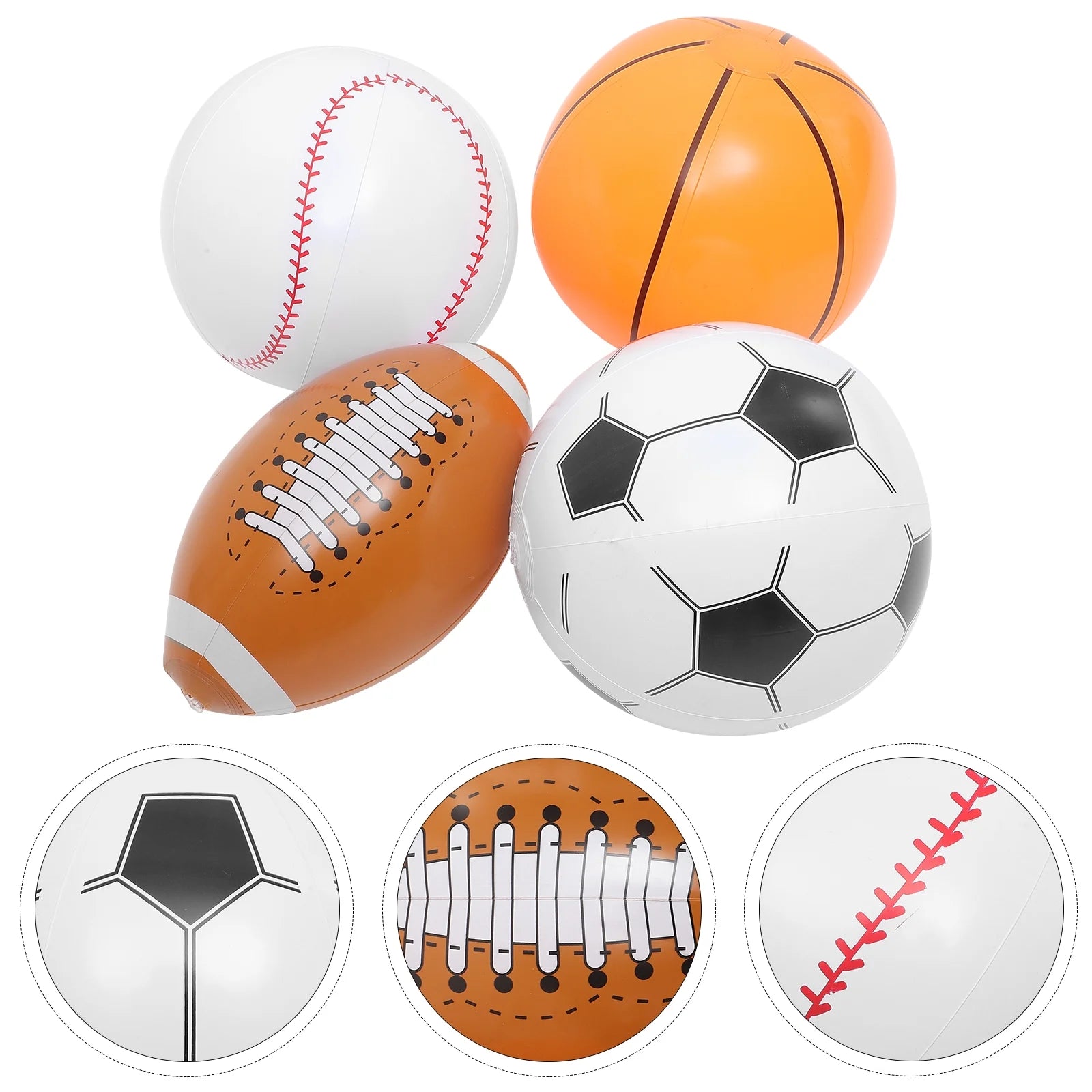 8 Pcs Inflatable Beach Ball Sports Balls for Kids B257493