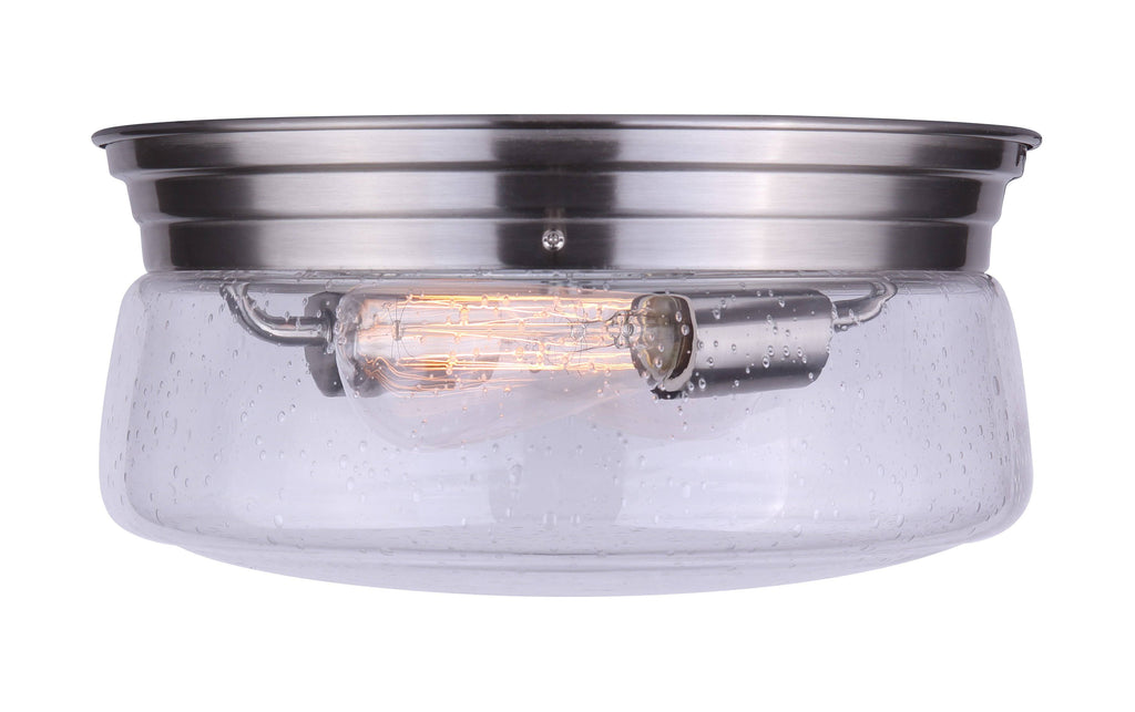 Brushed Nickel 2 Light Flush Mount Q918