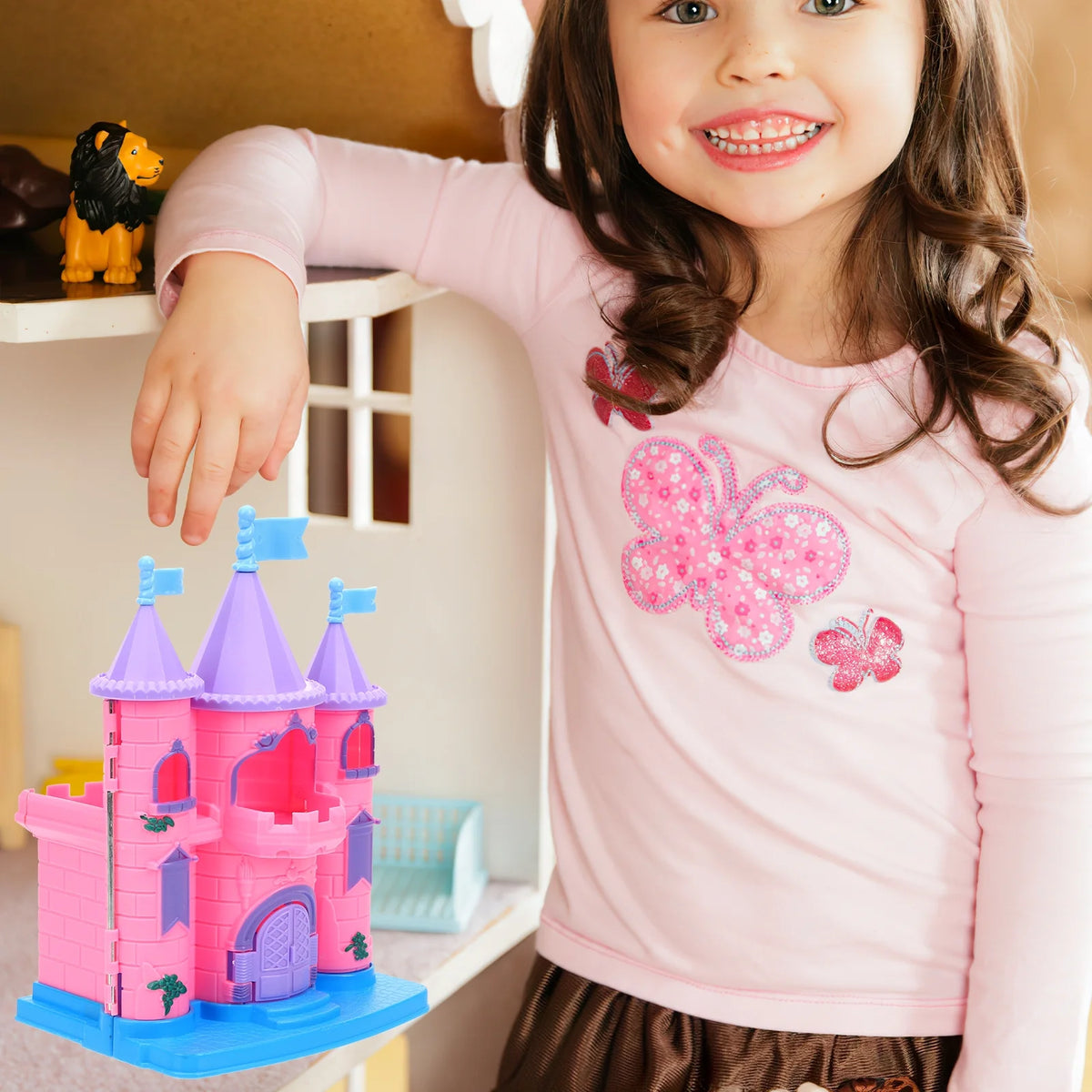 Plastic Castle Toy Dollhouse Miniature A503424