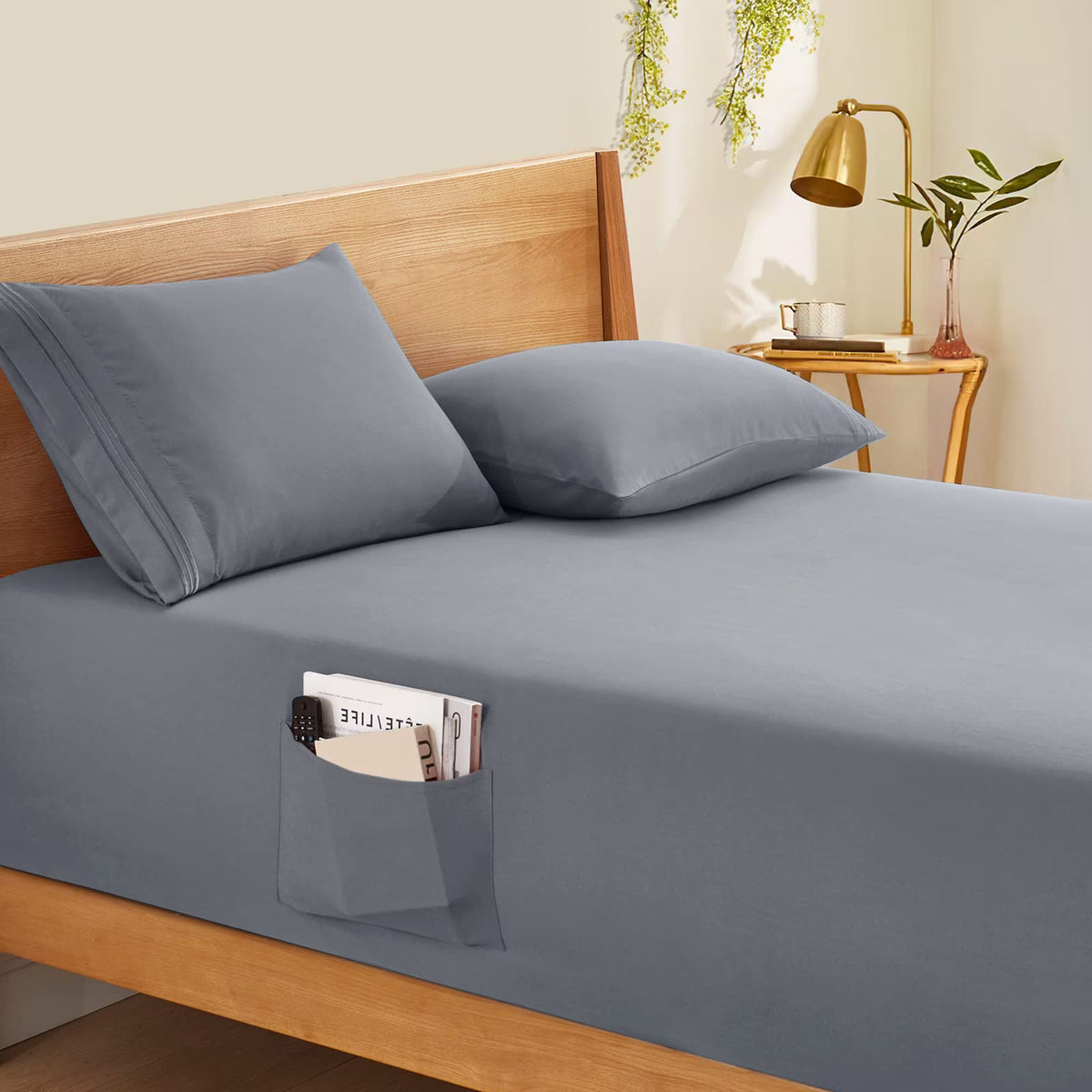 Queen Size 24 Inch Deep Pocket Microfiber Fitted Sheet Q918