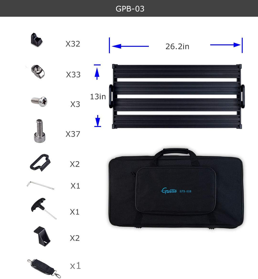 Aluminum Alloy Guitar Pedalboard with Carry Bag C83342