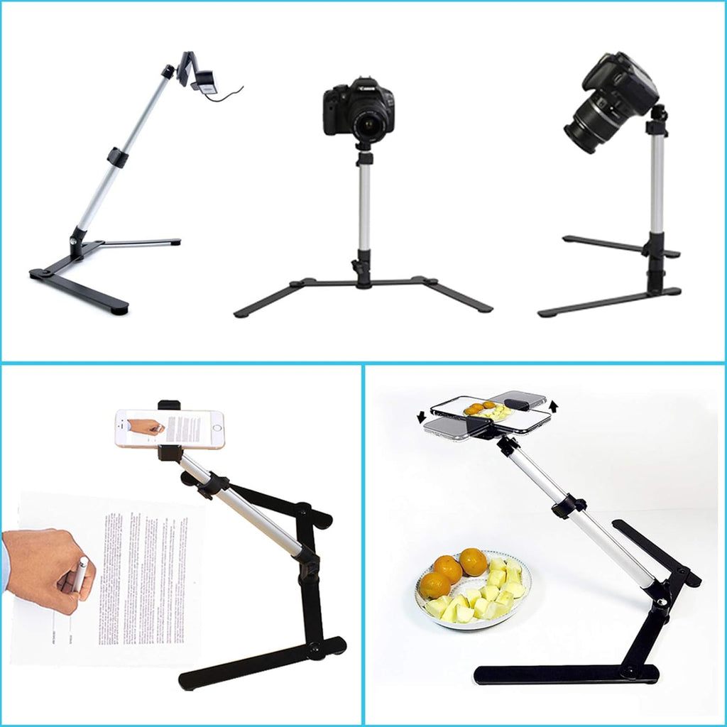 Pack of 2 Adjustable Overhead Phone Tripod Stand with Cellphone Holder U386