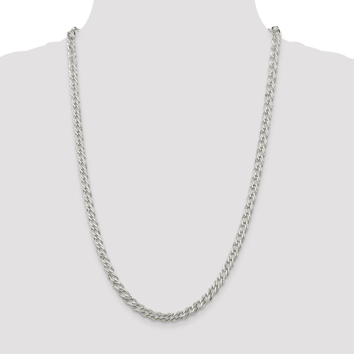 Sterling Silver Diamond-Cut Curb Chain Necklace 18 Inch C299429