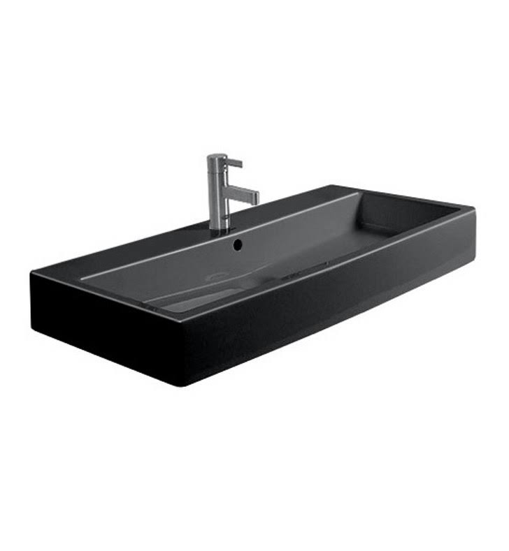 White Bathroom Sink with Overflow L406