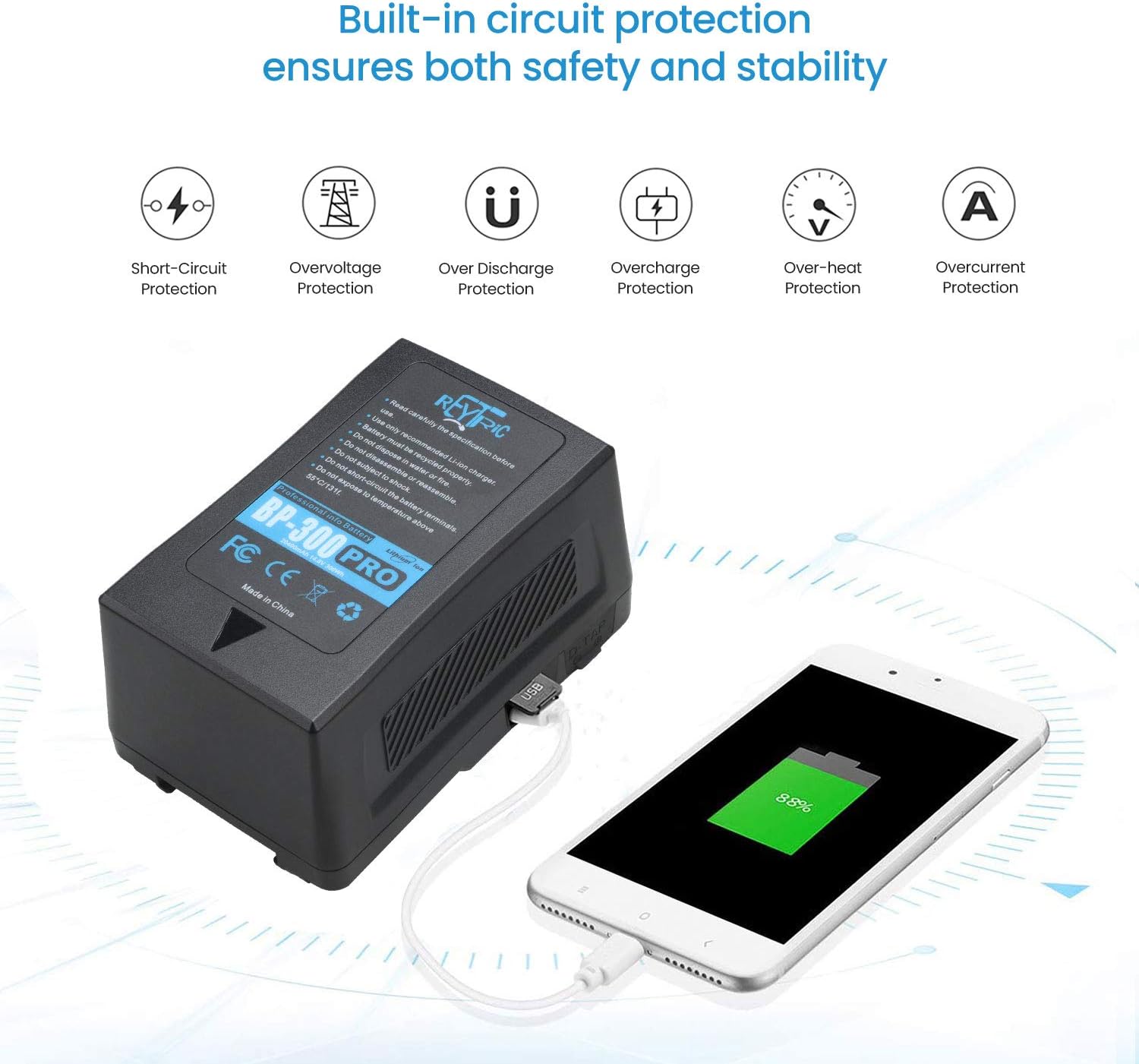 300Wh V Mount Battery with 5A Output D-Tap Charger and D-Tap Cable N14750